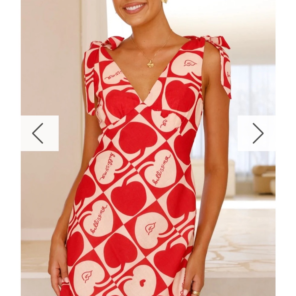 Red Heart Patterned Dress